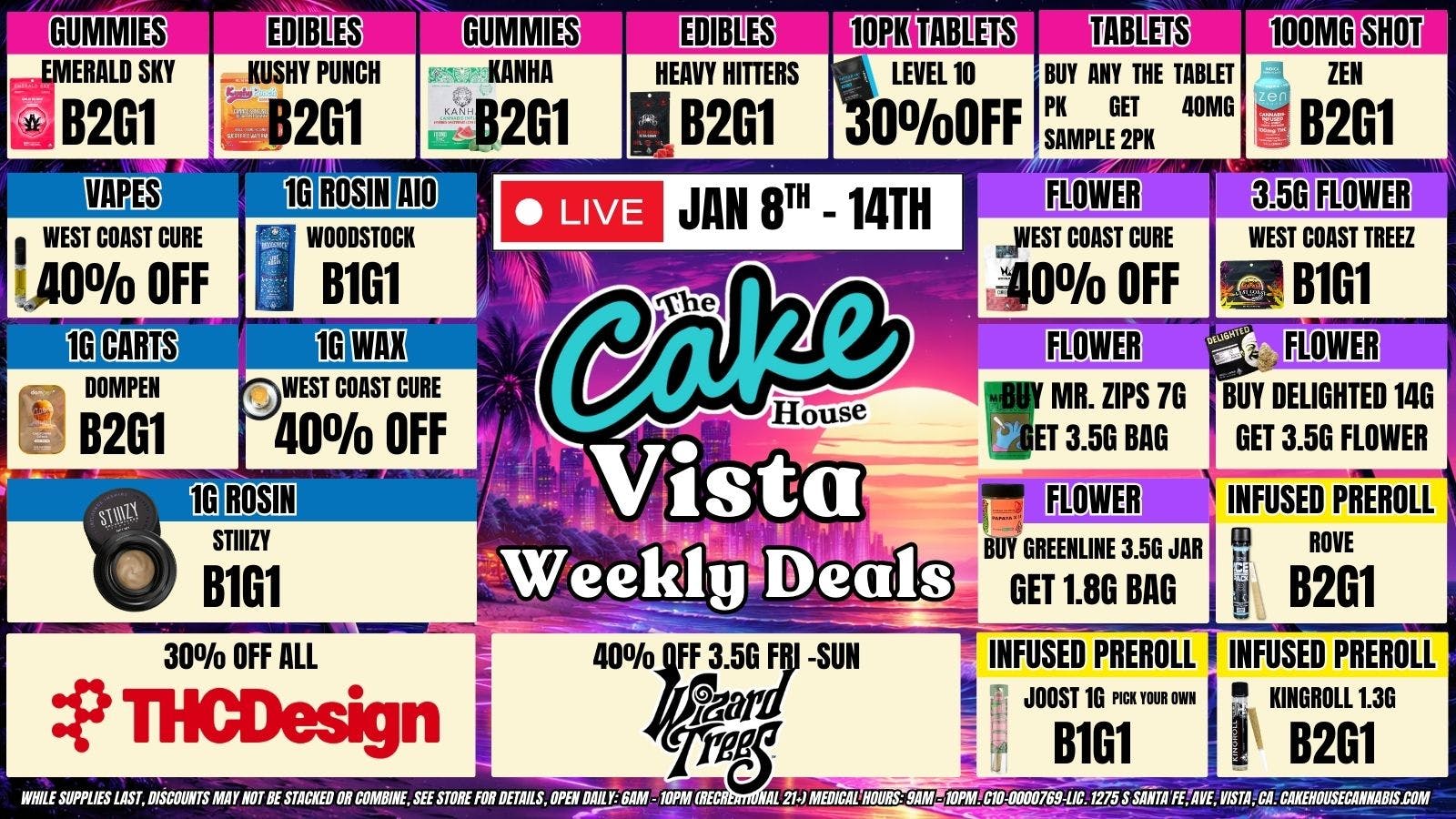 The Cake House - Vista TCH Vista Weekly Deals!