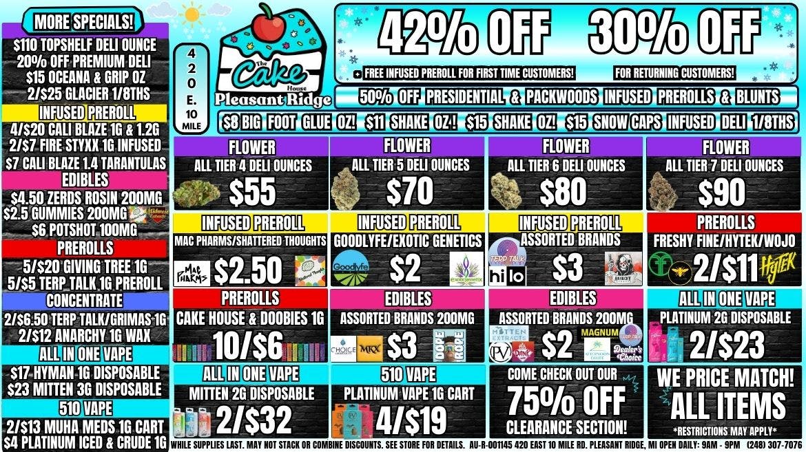 The Cake House - Pleasant Ridge 30% OFF RETURNING & 42% OFF 1ST VISIT + INFUSED PR