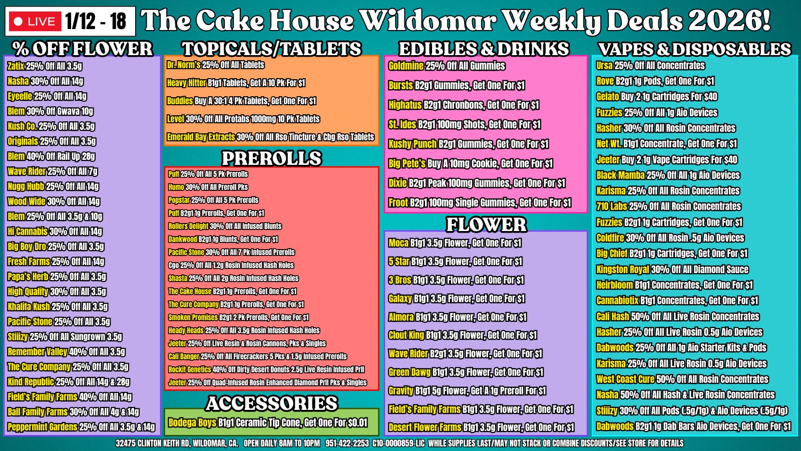 The Cake House - Wildomar TCH Wildomar Weekly Deals!