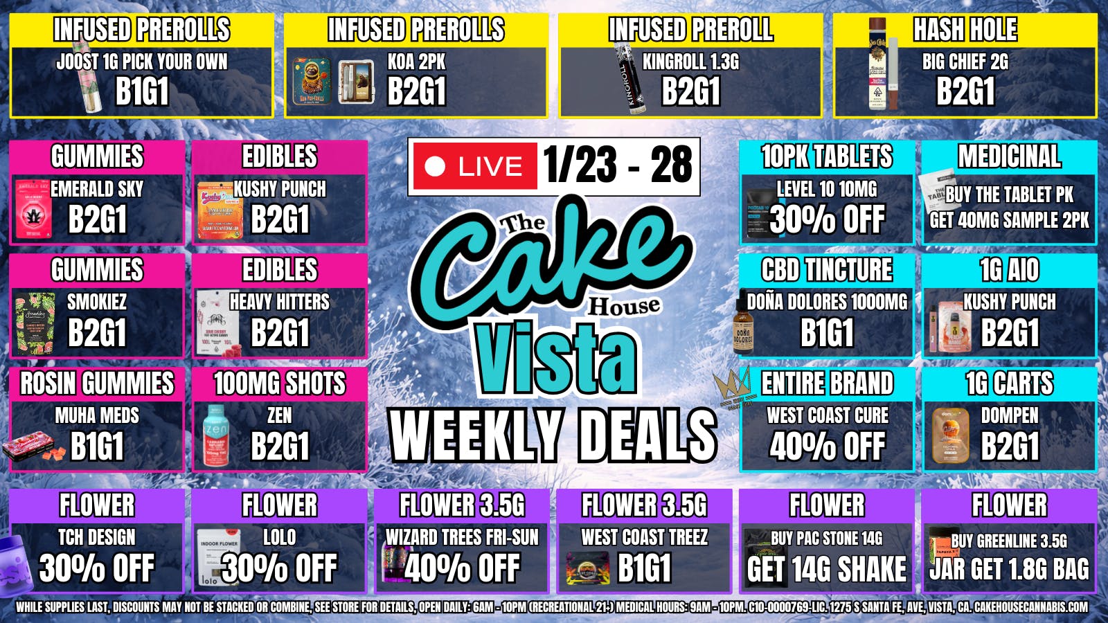 The Cake House - Vista TCH Vista Weekly Deals!
