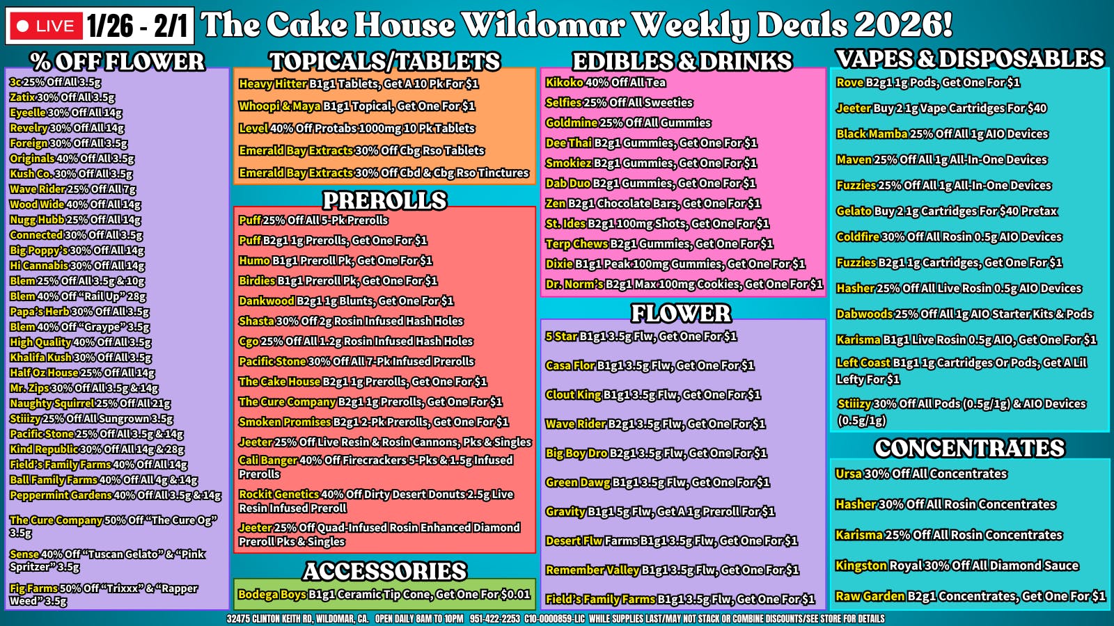 The Cake House - Wildomar TCH Wildomar Weekly Deals!