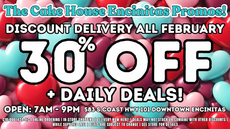 The Cake House - Encinitas TCH Encinitas Discount Delivery!