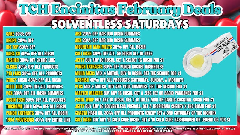 The Cake House - Encinitas Solventless Saturday Exclusive Deals + 40% OFF FTP