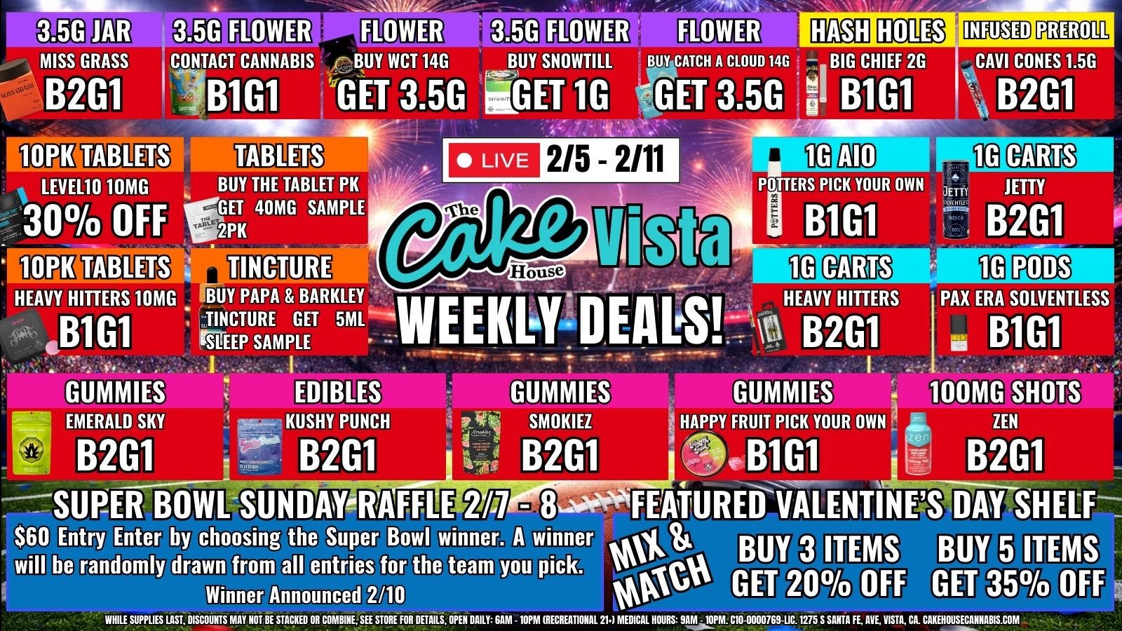 The Cake House - Vista TCH Vista Weekly Deals!