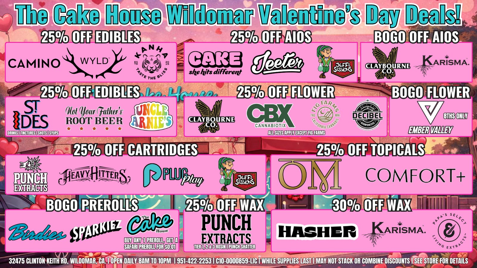 The Cake House - Wildomar TCH Wildomar Valentines Weekend Deals!