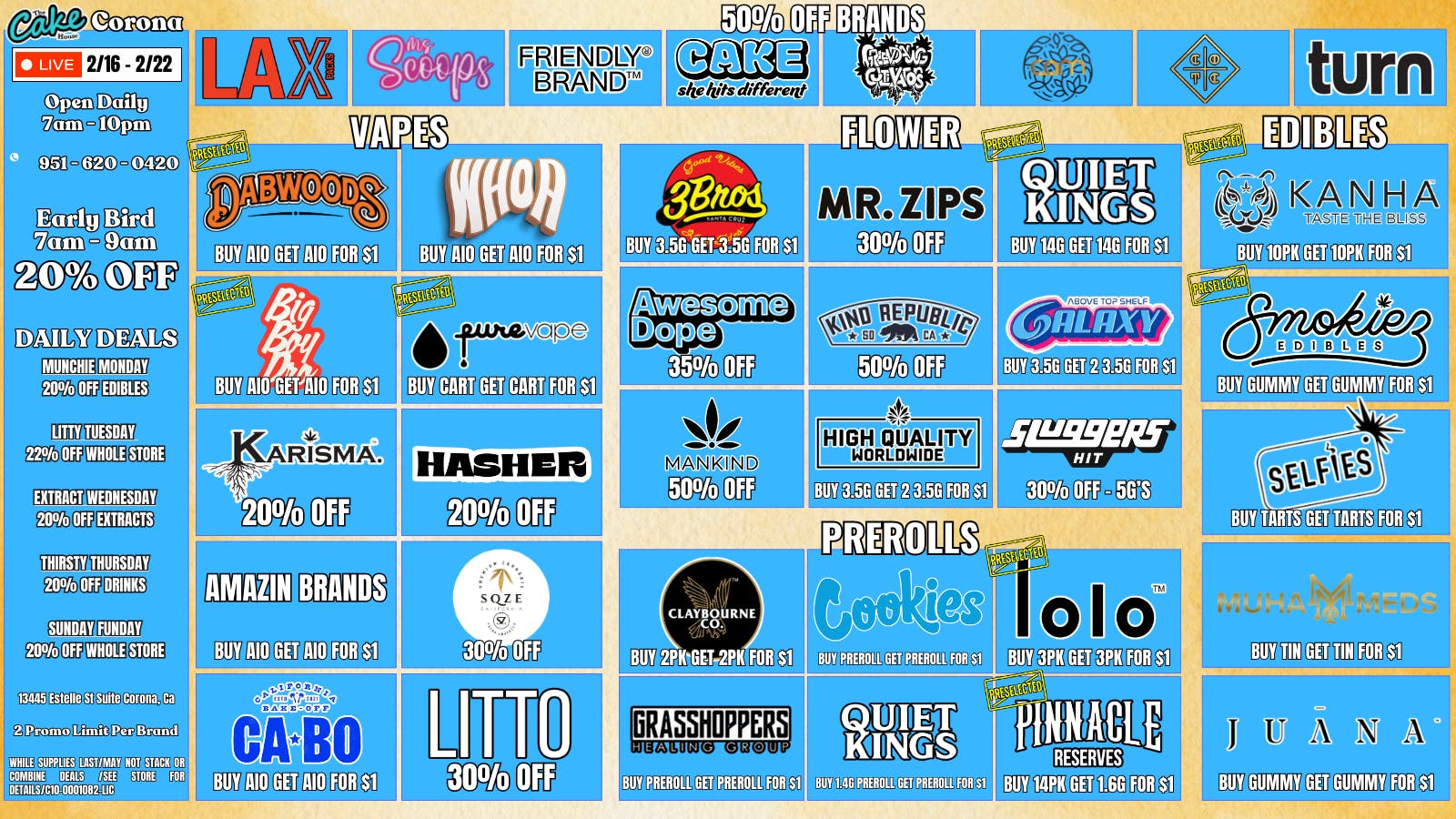 The Cake House - Corona TCH Corona Weekly Deals!