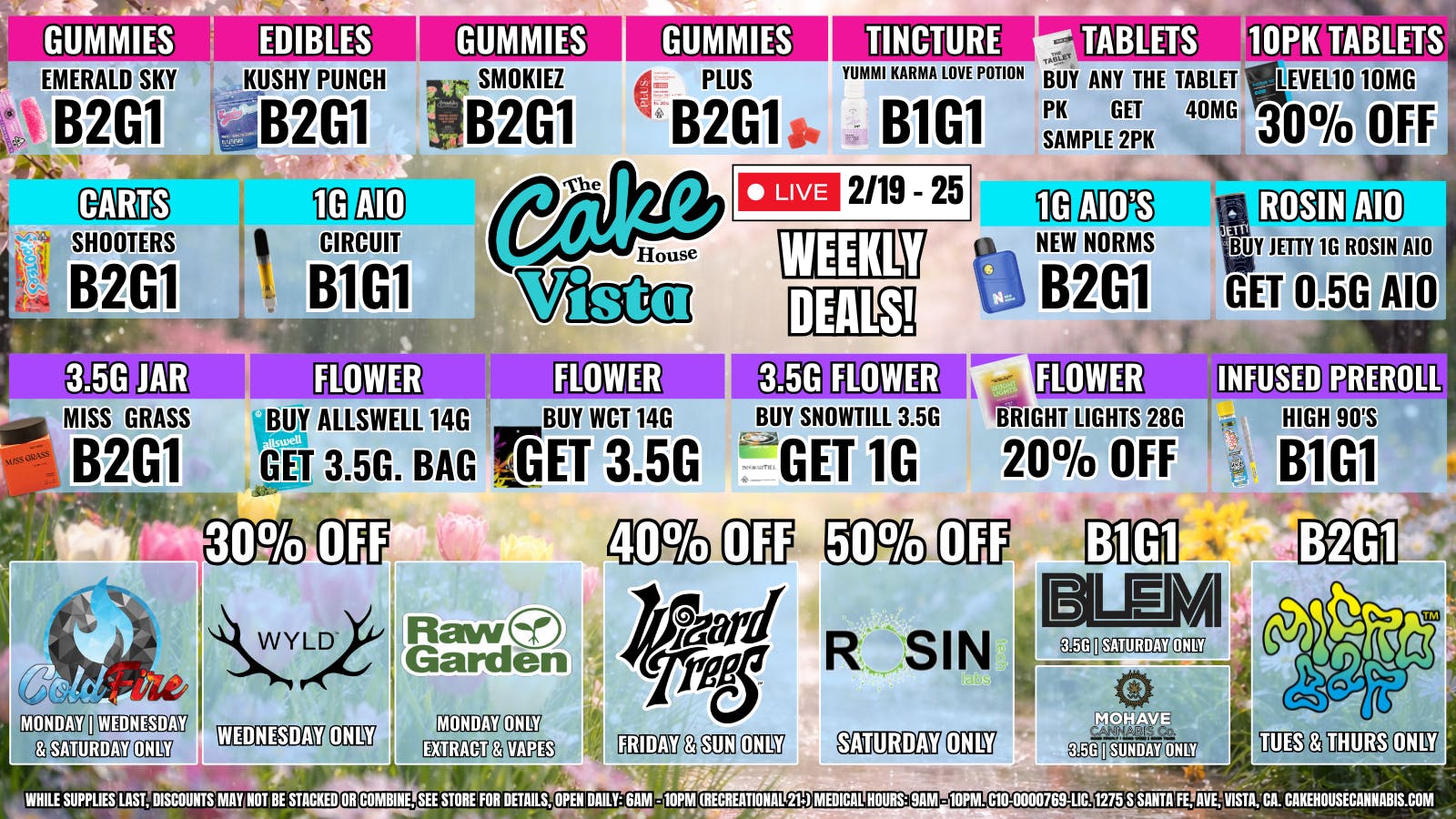 The Cake House - Vista TCH Vista Weekly Deals!