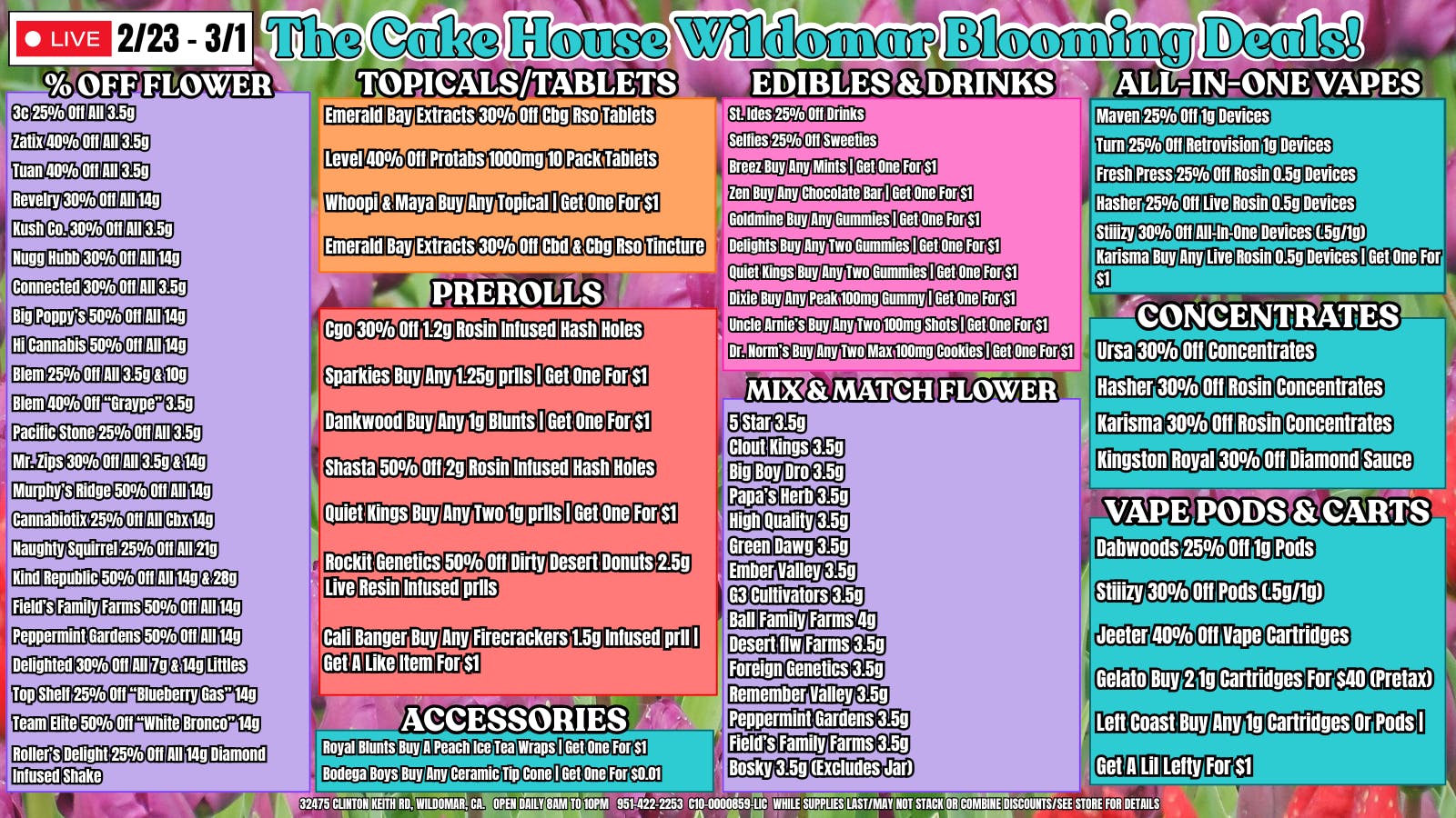 The Cake House - Wildomar TCH Wildomar Weekly Deals!