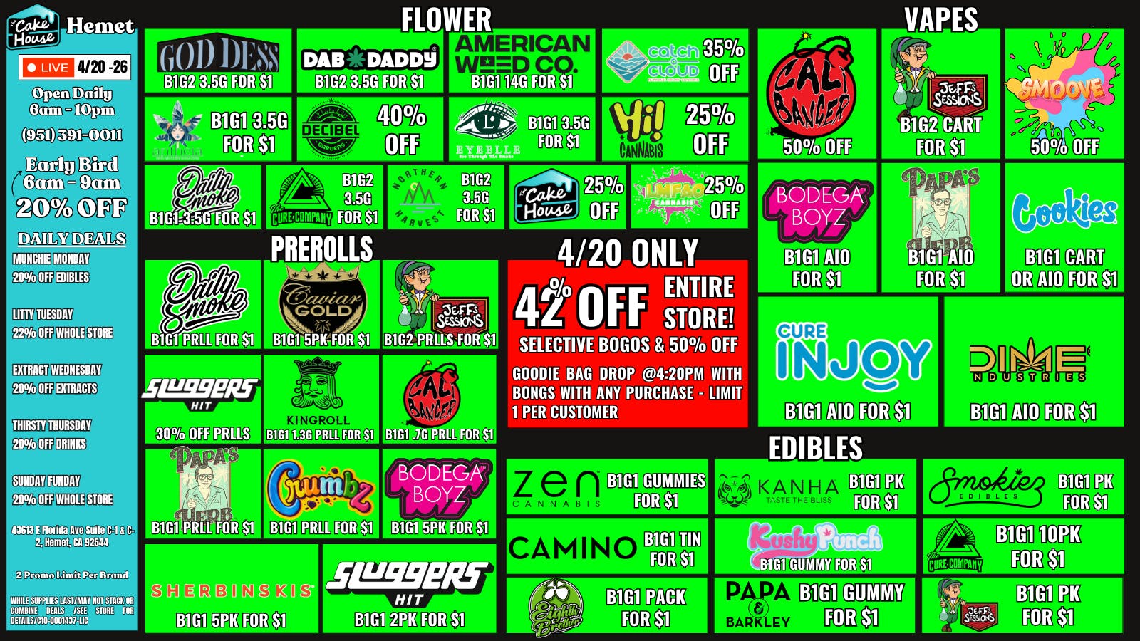 The Cake House - Hemet TCH Hemet Weekly Deals!