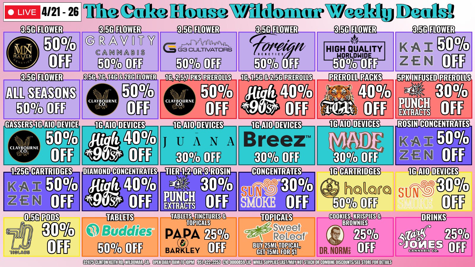 The Cake House - Wildomar TCH Wildomar Top 30 Deals!