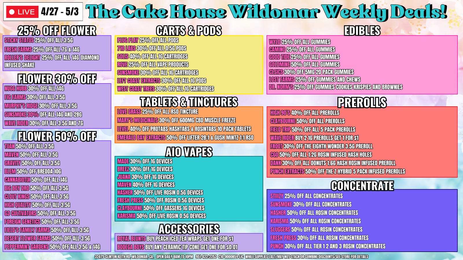 The Cake House - Wildomar TCH Wildomar Extra Deals!