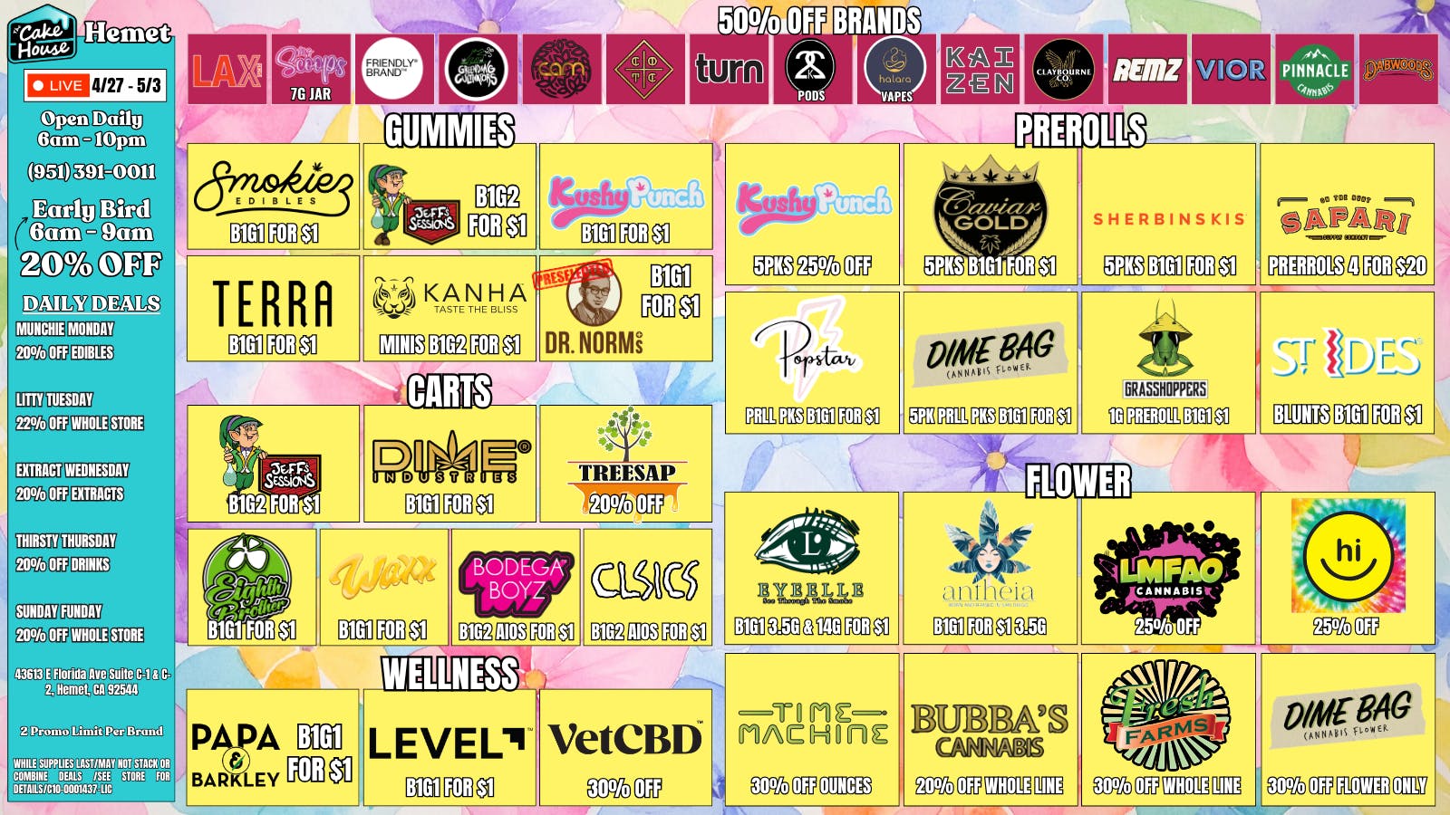 The Cake House - Hemet TCH Hemet Weekly Deals!