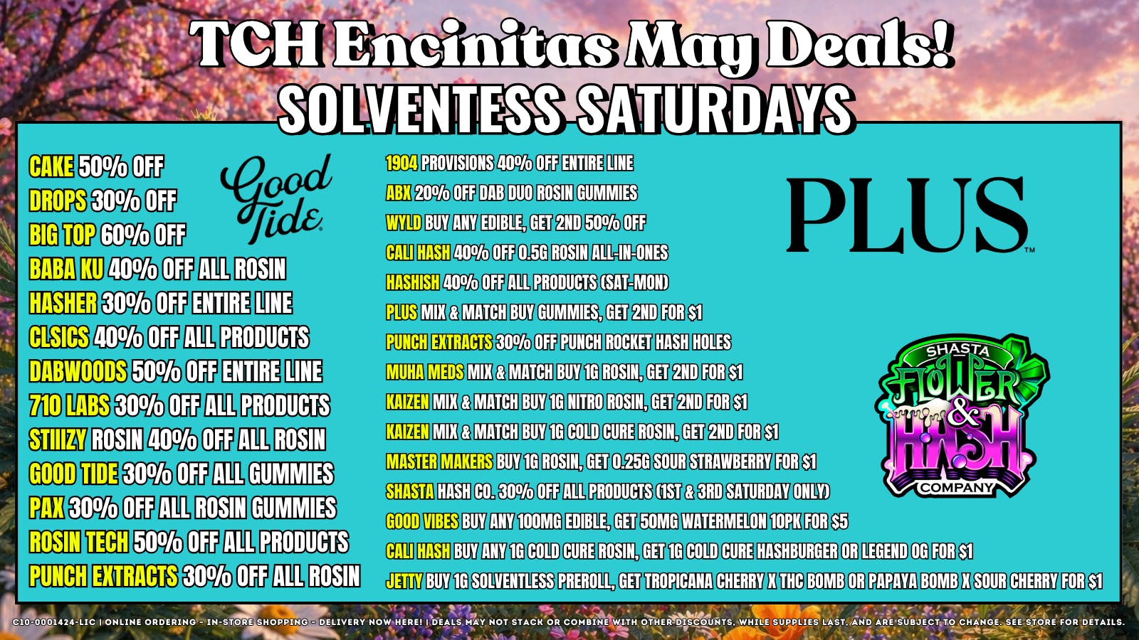 The Cake House - Encinitas Solventless Saturday Exclusive Deals + 40% OFF FTP