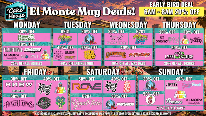 The Cake House - El Monte *NOW OPEN* TCH El Monte Weekly Deals!