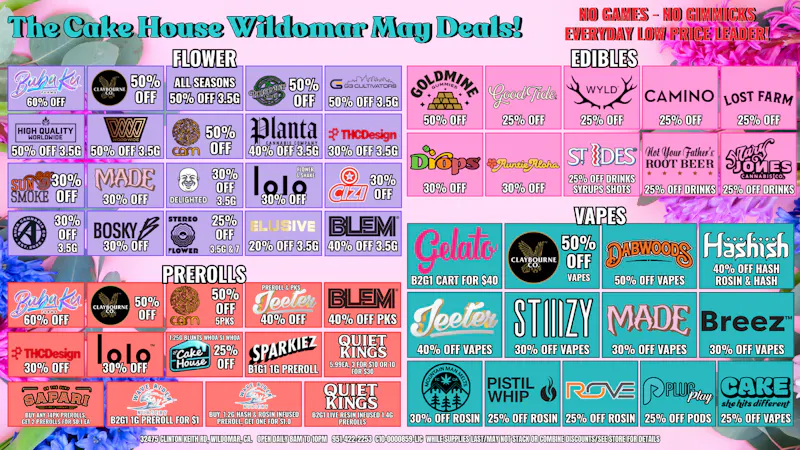 The Cake House - Wildomar TCH Wildomar May DEALS!