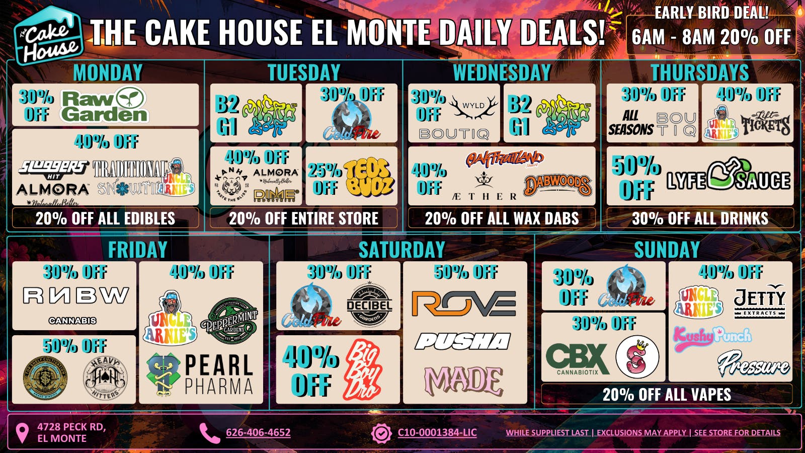 The Cake House - El Monte *NOW OPEN* TCH El Monte Weekly Deals!