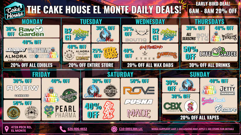 The Cake House - El Monte *NOW OPEN* TCH El Monte Weekly Deals!