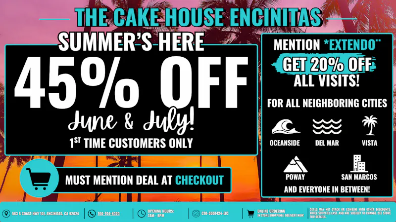 The Cake House - Encinitas TCH Encinitas Summer Deal!