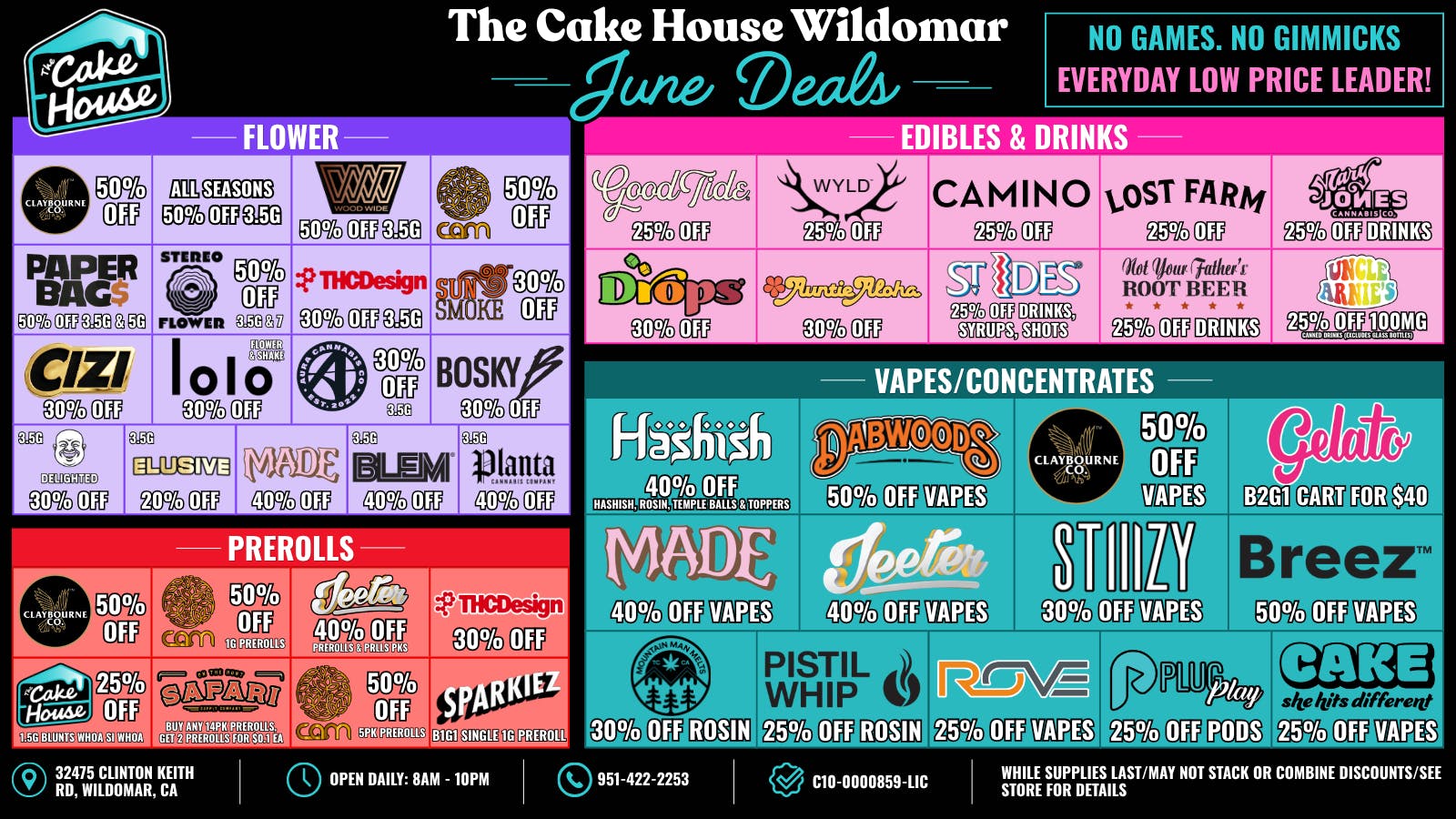 The Cake House - Wildomar TCH Wildomar June DEALS!