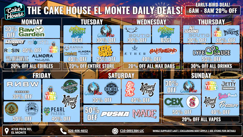 The Cake House - El Monte *NOW OPEN* TCH El Monte Weekly Deals!