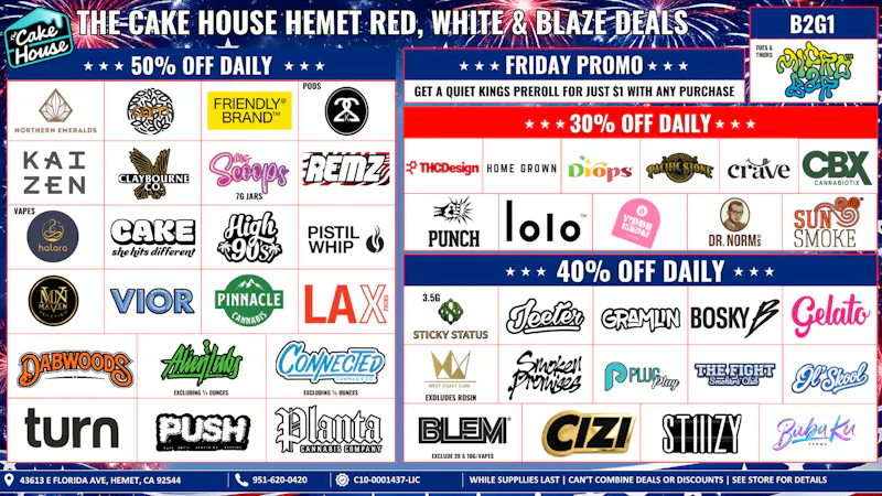 THE CAKE HOUSE HEMET TCH Hemet Monthly Deals!