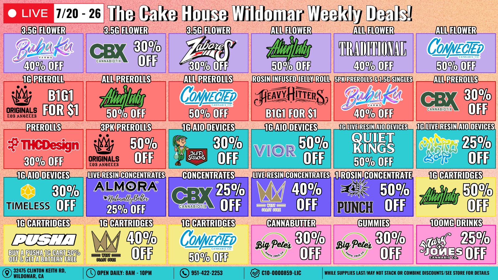 The Cake House - Wildomar TCH Wildomar Top 30 Deals!