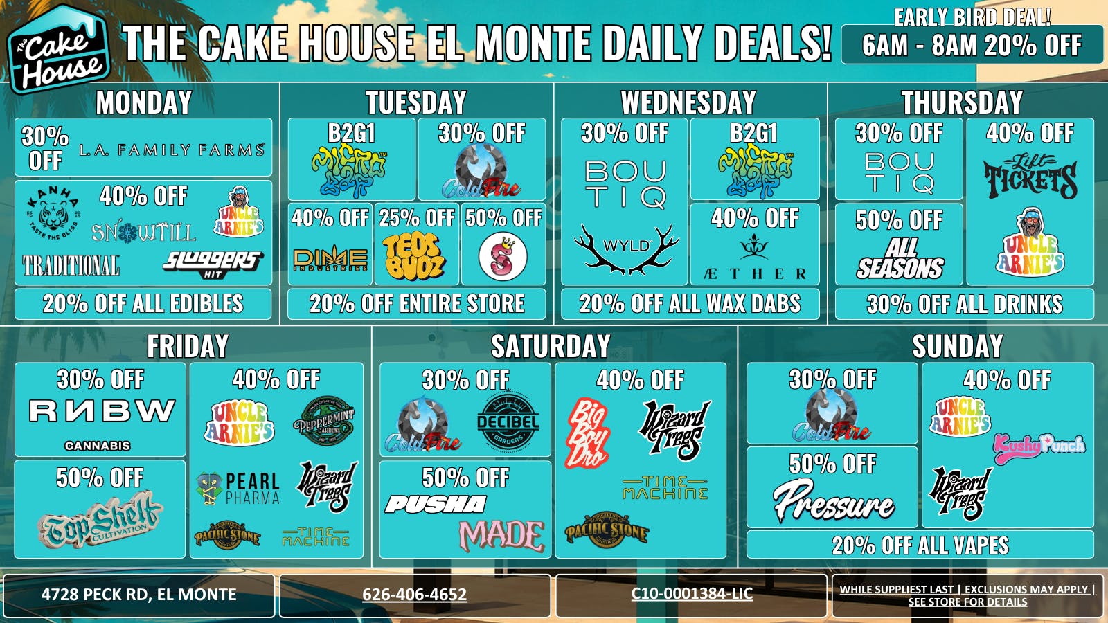 The Cake House - El Monte *NOW OPEN* TCH El Monte Weekly Deals!