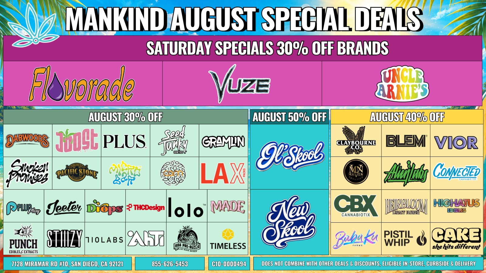 Mankind Dispensary Saturday Specials 30% Off Brands!