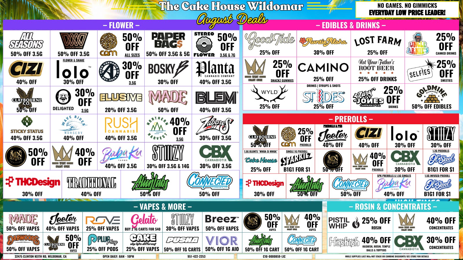 The Cake House - Wildomar TCH Wildomar August DEALS!