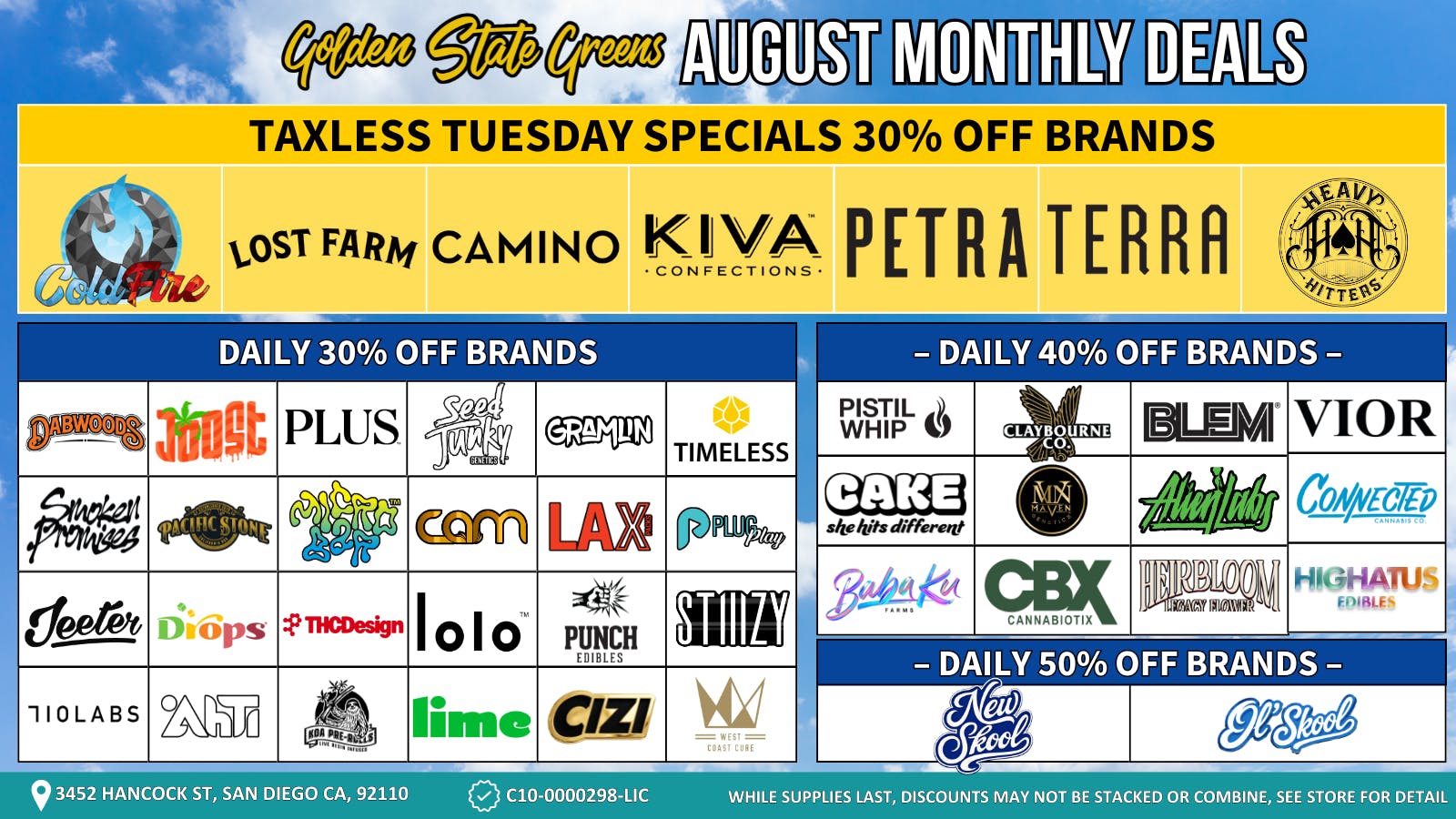 The Cake House - Gaslamp Taxless Tuesday Specials 30% Off Brands!