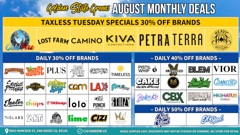 The Cake House - Pacific Beach Taxless Tuesday Specials 30% Off Brands!