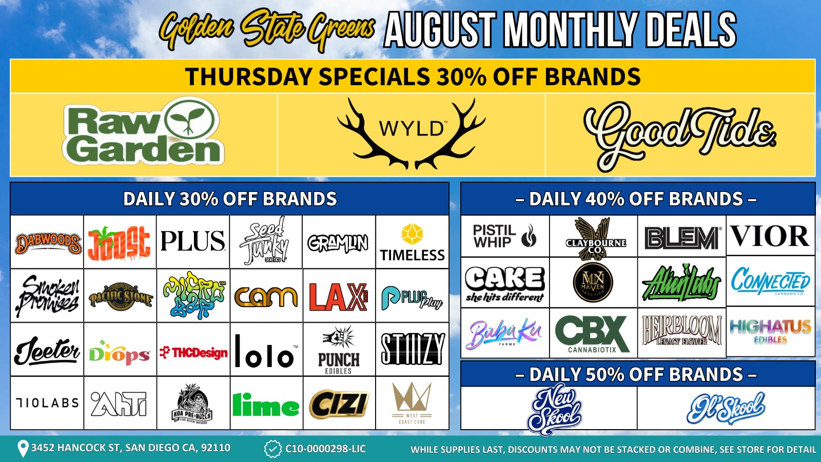 The Cake House - Gaslamp Thursday Specials 30% Off Brands!