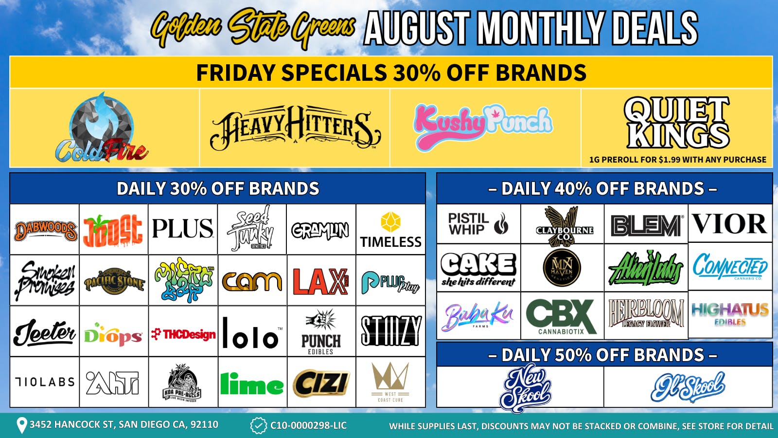The Cake House - Pacific Beach Friday Specials 30% Off Brands!