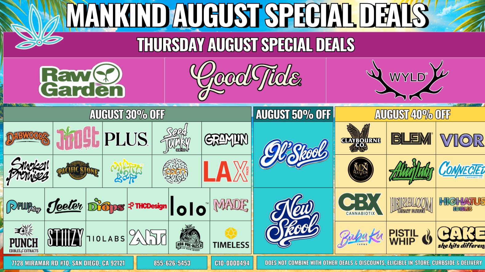 Mankind Dispensary Thursday Specials 30% Off Brands!