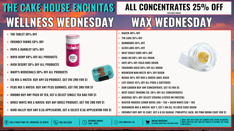 The Cake House - Encinitas Wax & Wellness Wednesdays + 45% OFF FTP!