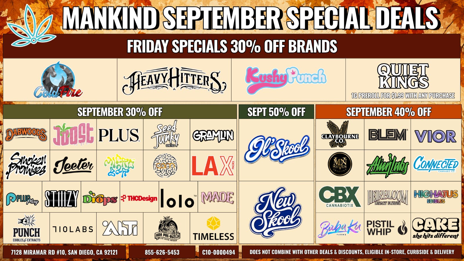 Mankind Dispensary Friday Specials 30% Off Brands!