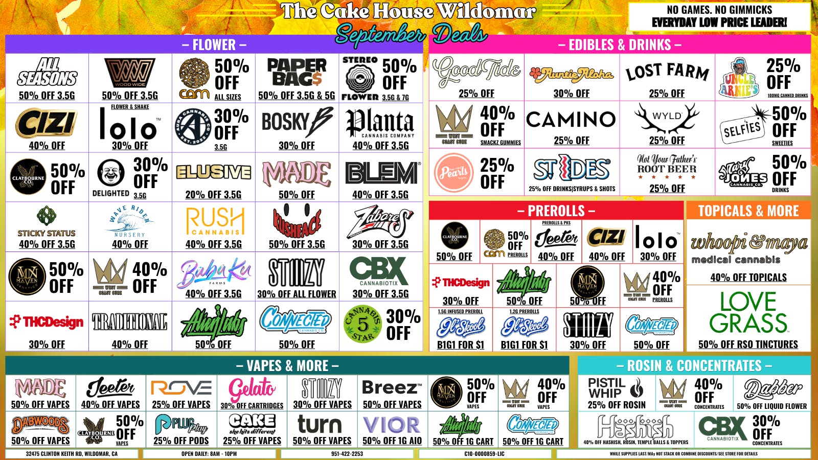 The Cake House - Wildomar TCH Wildomar September DEALS!