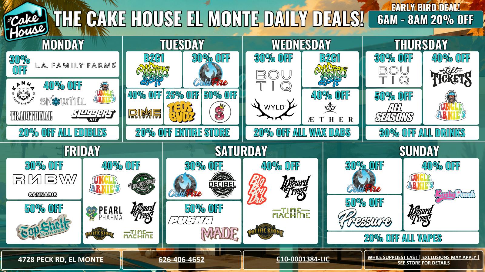 The Cake House - El Monte *NOW OPEN* TCH El Monte Weekly Deals!