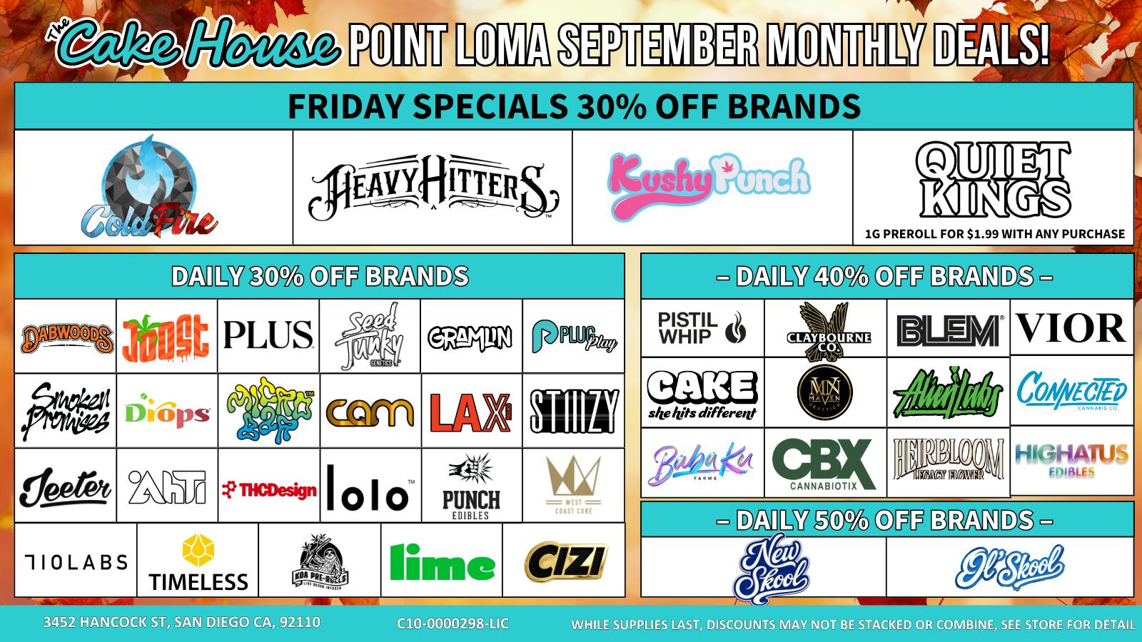 The Cake House - Gaslamp Friday Specials 30% Off Brands!