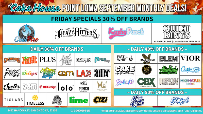 The Cake House - Gaslamp Friday Specials 30% Off Brands!