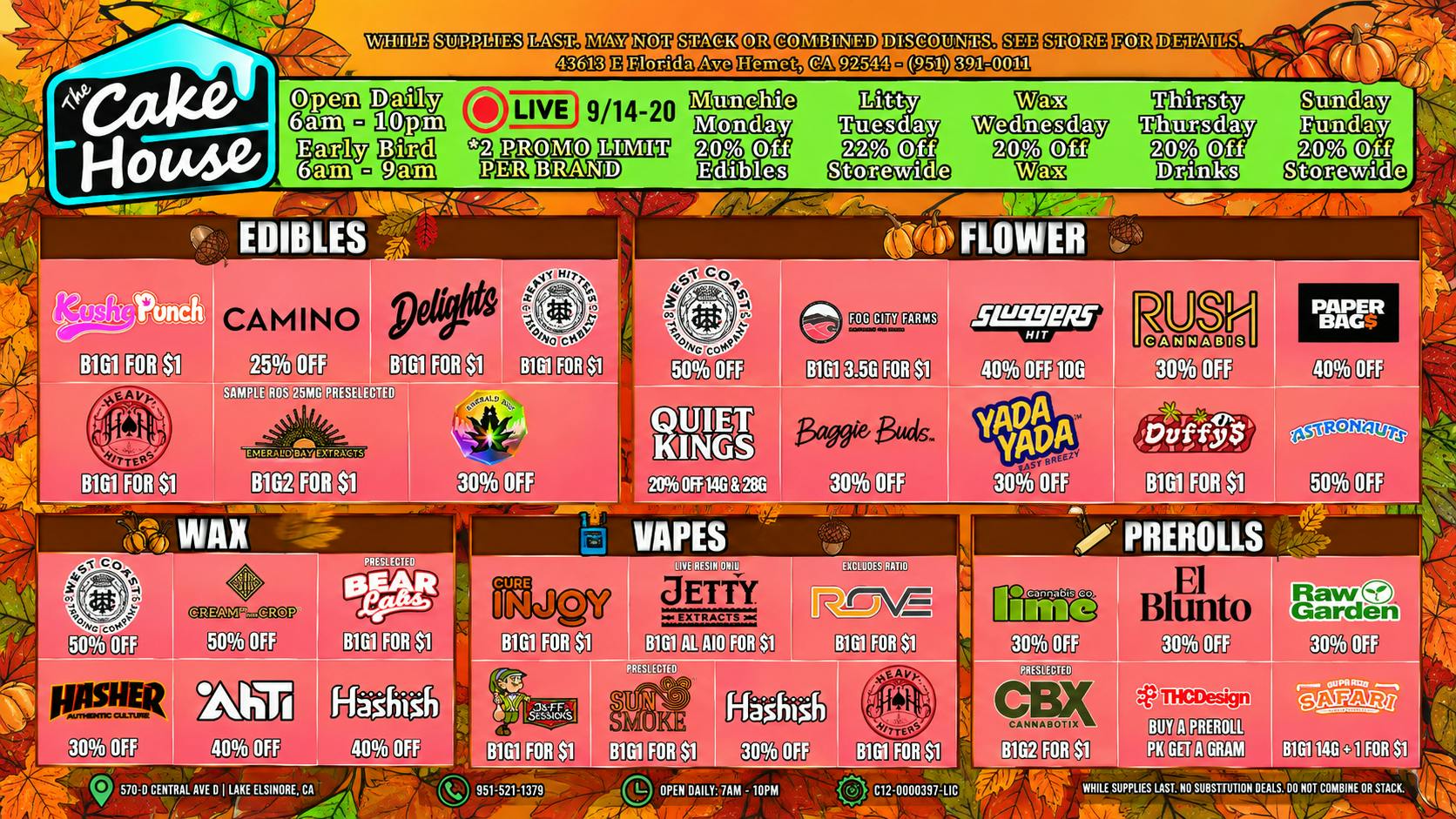 THE CAKE HOUSE HEMET TCH Hemet Weekly Deals!