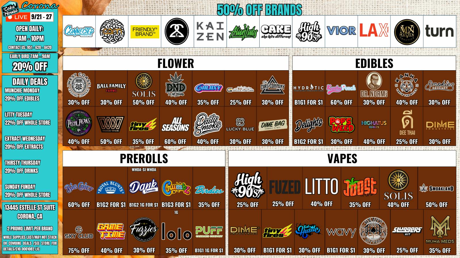 The Cake House - Corona TCH Corona Weekly Deals!