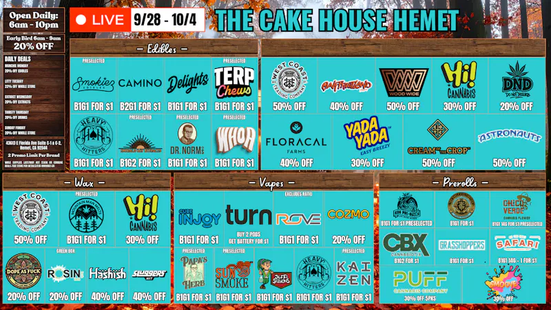 THE CAKE HOUSE HEMET TCH Hemet Weekly Deals!