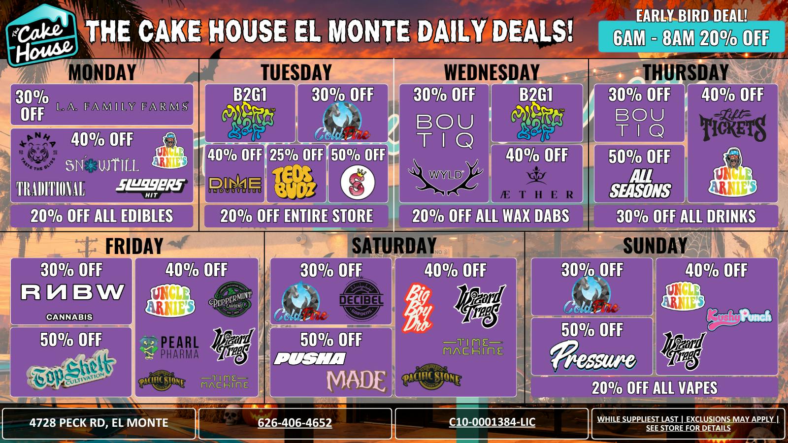 The Cake House - El Monte *NOW OPEN* TCH El Monte Weekly Deals!