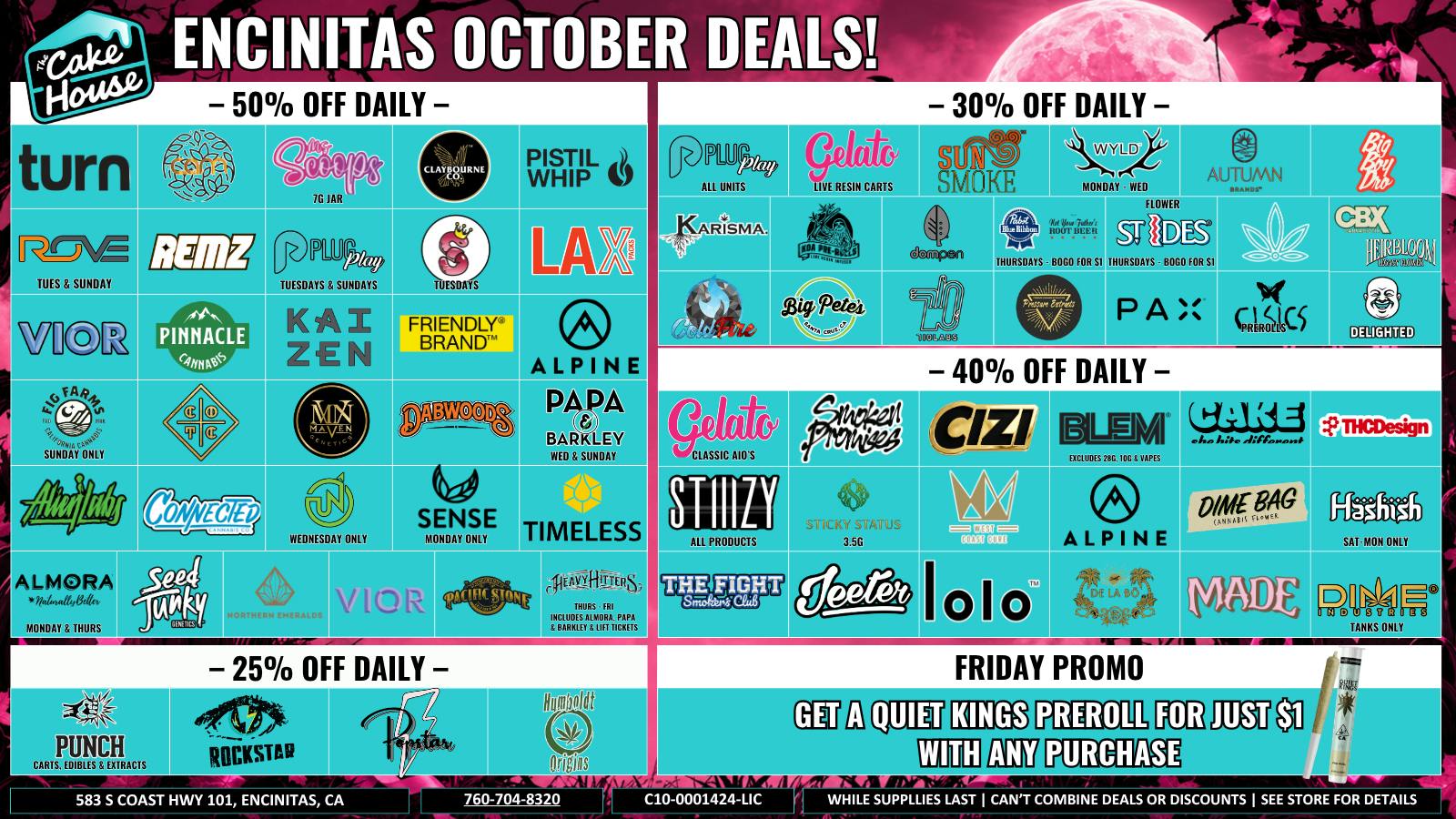 The Cake House - Encinitas TCH Encinitas October Deals!