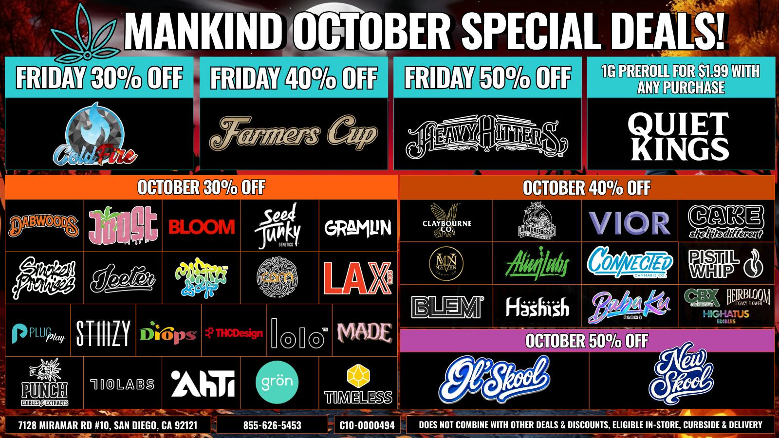 Mankind Dispensary Friday Specials 30% Off Brands!