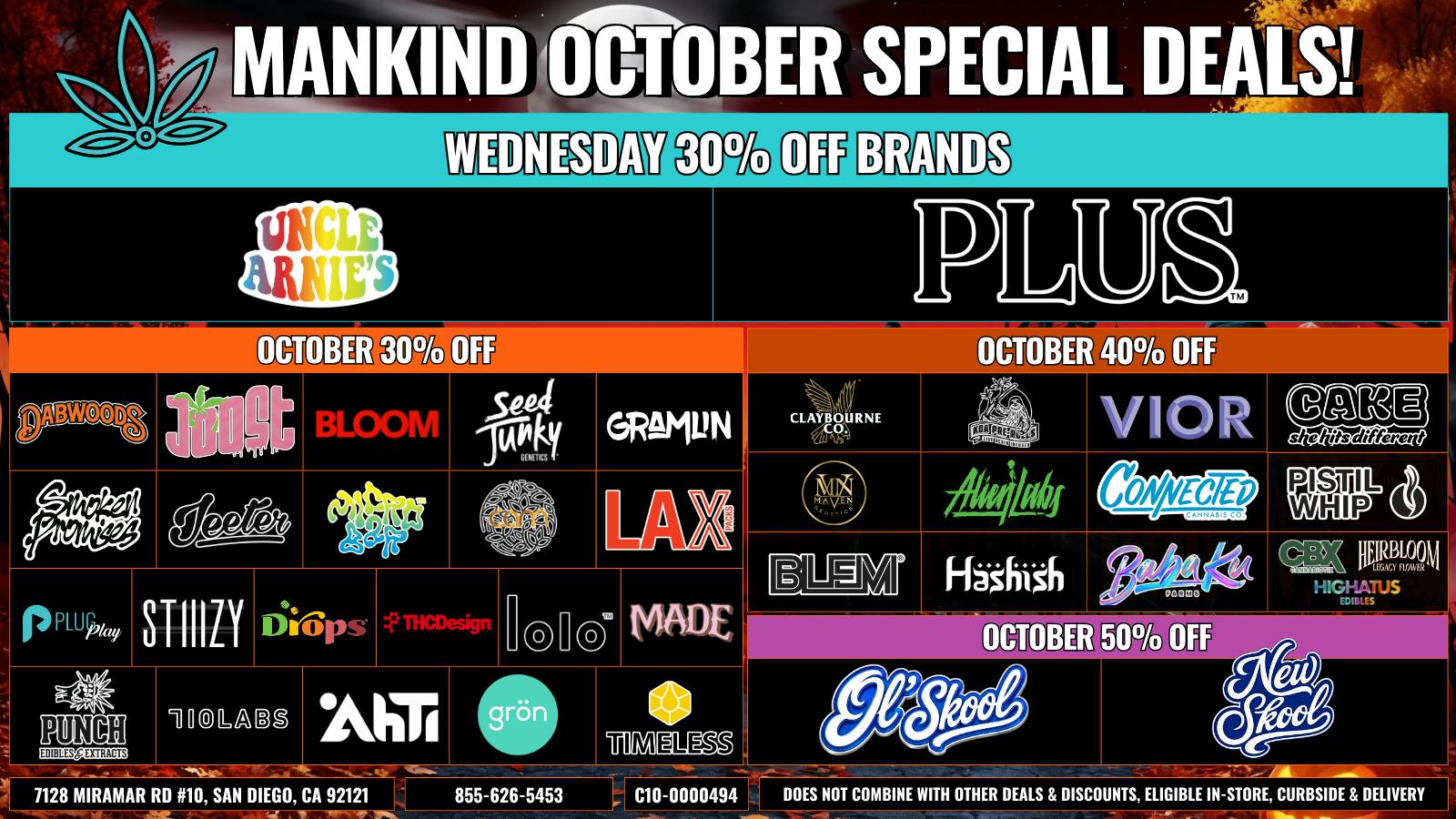 Mankind Dispensary Wednesday Specials 30% Off Brands!