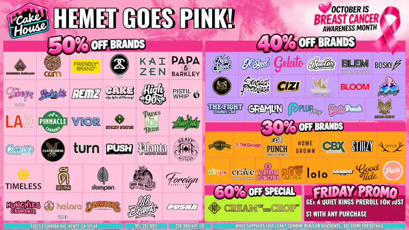 THE CAKE HOUSE HEMET TCH Hemet October Deals!