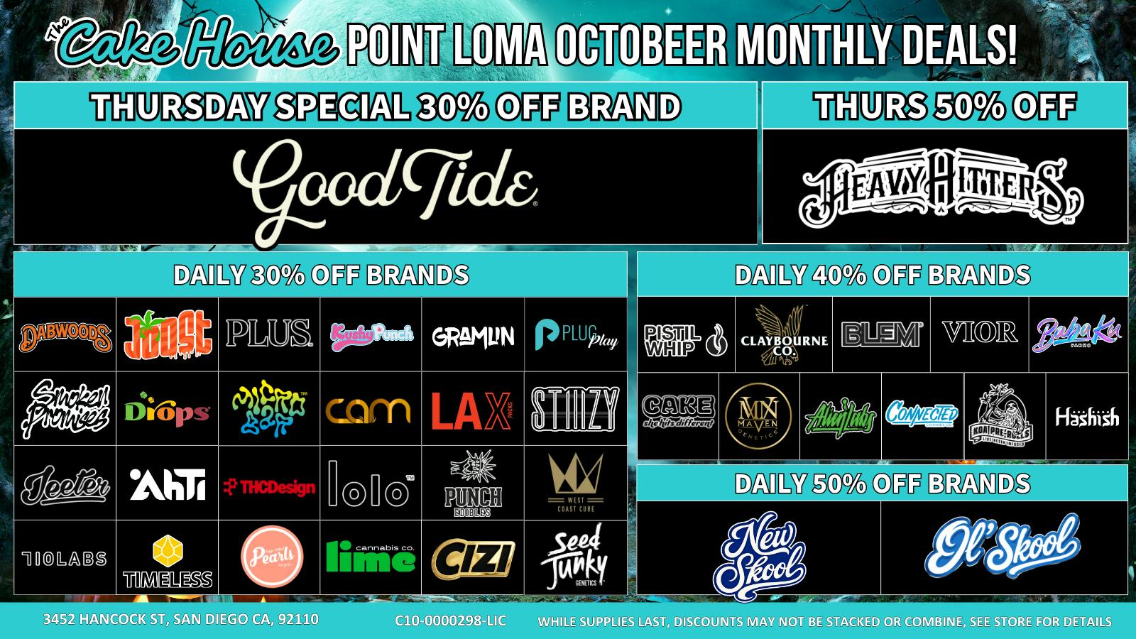 The Cake House Point Loma Thursday Specials 30% Off Brands!