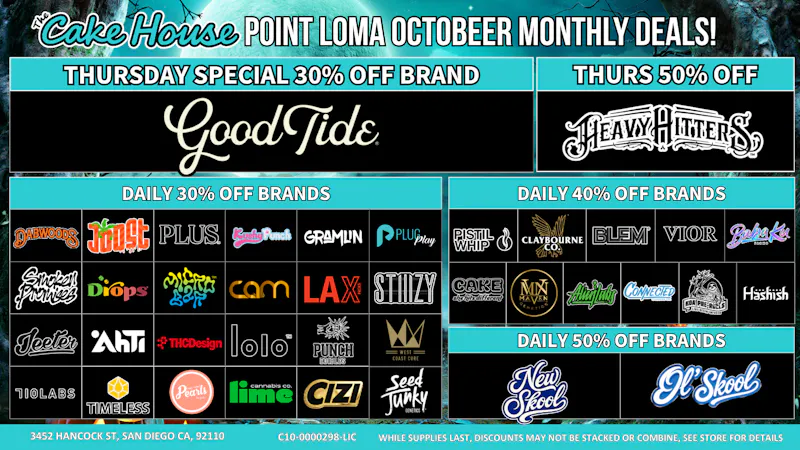 The Cake House - Ocean Beach Thursday Specials 30% Off Brands!